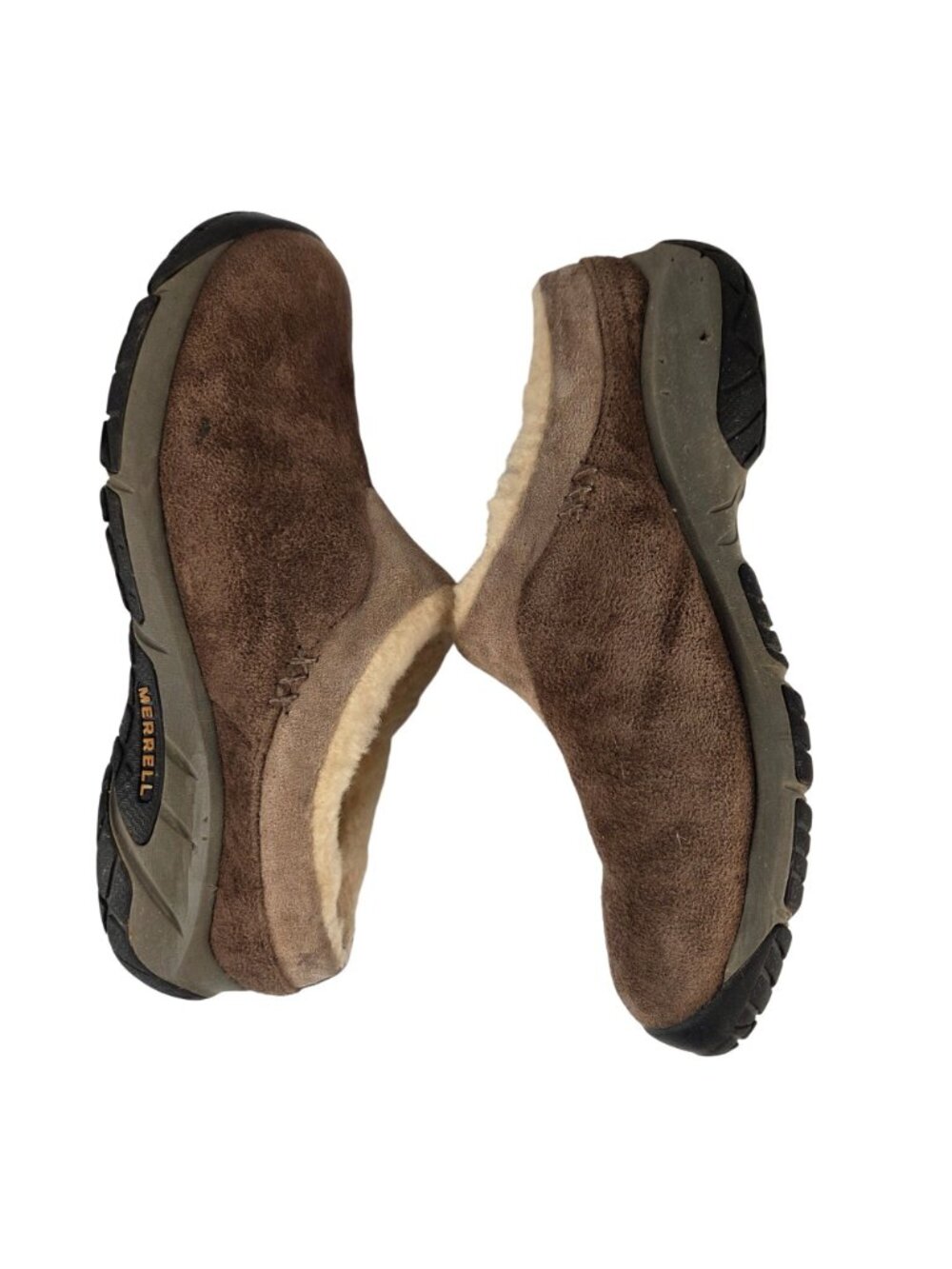 Merrell Encore Ice Suede Slip On w/ Faux Fur Lining Taupe Size 9.5 - Picture 7 of 14